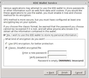 Screenshot of the dialogue, showing where to choose the security options and then enter the password